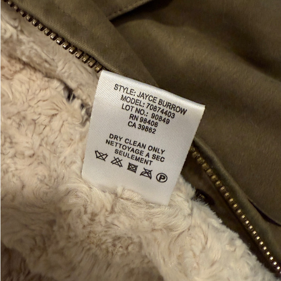 Theory M Oversized Bomber Jacket $750 Removable Fur Lining Cotton Army Green - Picture 8 of 10